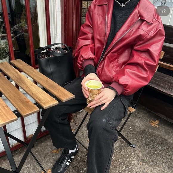 Red Leather Jacket - Picture 4 of 5